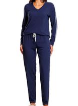 Pijama Longo Paulienne 566.74 Feminino Moletinho e Viscose Stretch T. 44/50