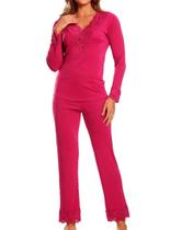 Pijama Longo Paulienne 576.74 Feminino Renda e Liganete T. 42/48 Pijama Longo Paulienne 576.74 Feminino Renda e Liganete T. 42/48