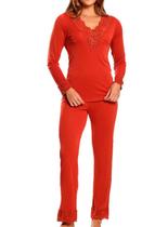 Pijama Longo Paulienne 576.74 Feminino Renda e Liganete T. 42/48 Pijama Longo Paulienne 576.74 Feminino Renda e Liganete T. 42/48