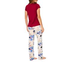 Pijama Longo Podiun 245113 Feminino Decote V Viscolycra T. P/GG