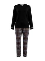 Pijama Longo Podiun 265165 Feminino Xadrez Com Textura Aveludada T. P/GG Pijama Longo Podiun 265165 Feminino Xadrez Com Textura Aveludada T. P/GG