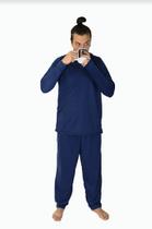 Pijama Longo Poliéster Leve Blusa Manga Comprida Inverno Pijama Longo Poliéster Leve Blusa Manga Comprida Inverno