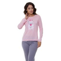 Pijama Longo Poliviscose Doce Luar 5220 Lhama
