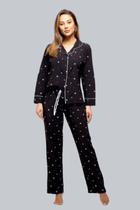 Pijama Longo Preto Star