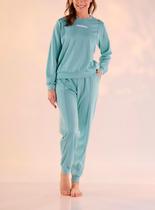 Pijama Longo Pzama 040410 Feminino Molentinho Poliester T. P/EG