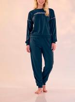 Pijama Longo Pzama 040411 Feminino Gola Redonda Poliéster T. P/EG Pijama Longo Pzama 040411 Feminino Gola Redonda Poliéster T. P/EG