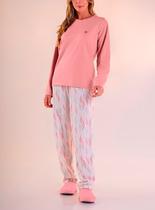 Pijama Longo Pzama 050224 Feminino Molentinho Poliéster T. P/EG Pijama Longo Pzama 050224 Feminino Molentinho Poliéster T. P/EG