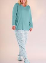 Pijama Longo Pzama 090203 Feminino Estampas Algodão T. 52/58 Pijama Longo Pzama 090203 Feminino Estampas Algodão T. 52/58