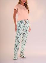 Pijama Longo Pzama 100176 Feminino Bolsos Algodão T. P/EG Pijama Longo Pzama 100176 Feminino Bolsos Algodão T. P/EG