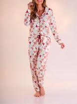 Pijama Longo Pzama 100189 Feminino Abertura Frontal Algodão T. P/EG Pijama Longo Pzama 100189 Feminino Abertura Frontal Algodão T. P/EG