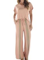 Pijama Longo Pzama 100261 Feminino Decote V Recortes Viscolycra T. P/GG