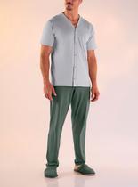 Pijama Longo Pzama 6015.241 Masculino Abertura Frontal Meia Malha T. P/EG Pijama Longo Pzama 6015.241 Masculino Abertura Frontal Meia Malha T. P/EG
