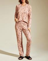 Pijama Longo Recco 16979 Feminino Lua Poliéster T. 42/46.