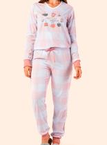 Pijama Longo Samara 2835 Feminino Xadrez Meia Malha T. M/GG