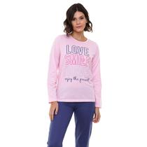Pijama Longo Smile Doce Luar 10870 Rosa