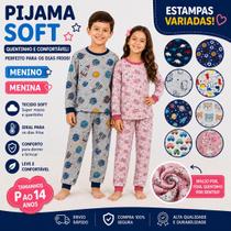 Pijama Longo Soft Infantil Inverno Estampado para Menina