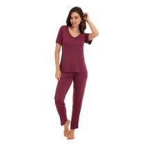 Pijama Longo Vinho Sepie 1052 Liganete