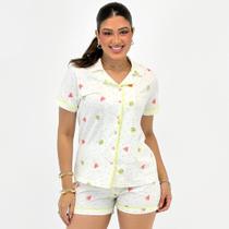 Pijama Lua Encantada Americano Manga Curta com Shorts Feminino
