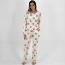 Pijama Lua Encantada de Inverno Estampado Manga Longa com Calça Pijama Lua Encantada de Inverno Estampado Manga Longa com Calça