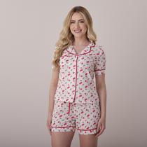 Pijama Luna no Crepe Gloss toque de seda com estampa exclusiva -Tata Martello COR:VERMELHOTAMANHO:M Pijama Luna no Crepe Gloss toque de seda com estampa exclusiva -Tata Martello COR:VERMELHOTAMANHO:M