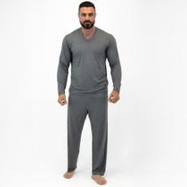 Pijama Lupo Básico Mescla Manga Longa com Calça Masculino