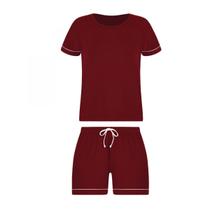 Pijama Lupo Feminino Adulto Manga Curta Viscose Com Elastano