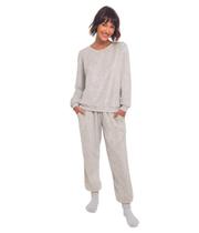 Pijama lupo feminino de inverno plush longo c/ bolso 24502-001