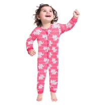 Pijama Macacão Bebê Kyly Elefantinha Brilha No Escuro Feminina