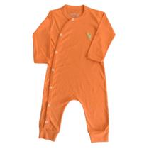 Pijama Macacão Bebê Malha Manga Longa Fechamento em Botões