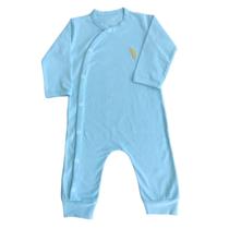 Pijama Macacão Bebê Malha Manga Longa Fechamento em Botões