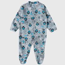Pijama Macacão Bebê Masculino Tip Top Pinguim Antiderrapante