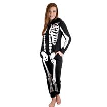 Pijama Macacão Blis Esqueleto Feminino Médio Halloween