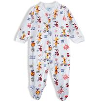 Pijama macacão com pezinho bebê bichinhos radicais tam RN - Tip Top