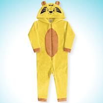 Pijama Macacão Infantil Bebê Criança Unissex Menina Menino Longo Confeccionado em Flecê Macacão Kigurumi