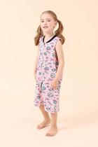 Pijama macacão infantil e teen regata boné rosa