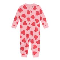 Pijama Macacão Infantil Menina em Soft Coraçôes Brandili