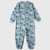 Pijama Macacão Infantil Menino Tip Top em Moletinho Sem Pé Linha Kids