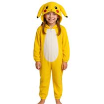 Pijama Macacão Infantil Pik achu Fantasia Soft Fleece Frio