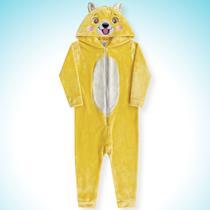 Pijama Macacão Infantil Unissex Menina Menino Fleece Animais Kigurumi Fakini