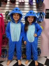 Pijama Macacão Kigurumi Personagem Stitch Plush Inverno Tamanho:6Cor:Azul Pijama Macacão Kigurumi Personagem Stitch Plush Inverno Tamanho:6Cor:Azul