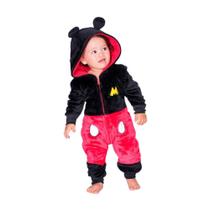 Pijama Macacão Mickey Mouse Disney Baby 12 Meses Zona Criativa Kigurumi Confortável Licenciado Cor:PretoTamanho:1 Ano