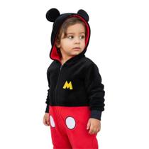 Pijama Macacão Mickey Mouse Disney Baby 24 Meses Zona Criativa Kigurumi Confortável Licenciado Cor:PretoTamanho:2 Anos