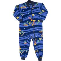 Pijama Macacão Soft Azul Dinossauro Pijama Macacão Soft Azul Dinossauro