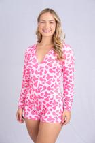 Pijama Macaquinho Ana Júlia VACA II Adulto de manga longa Feminino Roupa De Dormir
