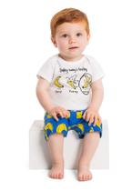 Pijama Macaquinho Bananinha Unissex para Bebê em Meia Malha Quimby