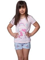 Pijama Malha Infantil Feminino Estampa Unicórnio