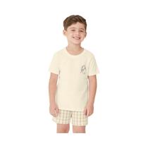 Pijama Malwee Kids Menino Meia Manga 30753 Bege Claro Pijama Malwee Kids Menino Meia Manga 30753 Bege Claro