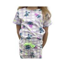 Pijama Malwee Menina Meia Manga 1000130034 Lilas Stitch