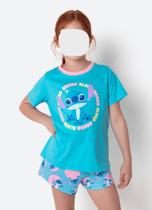 Pijama Manga Curta Algodão Menina Stitch Puket