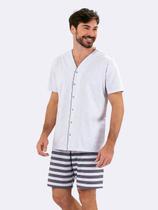 Pijama Manga Curta Americano Masculino Grafite